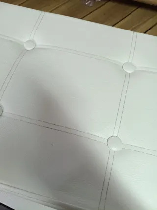 SONGMICS Puff Almacenaje Baúl de Almacenaje Blanco