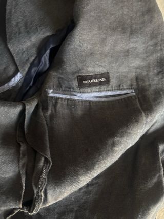 Chaqueta de lino azul hombre