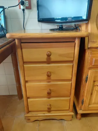 : Dormitorio completo de pino macizo – armario mon