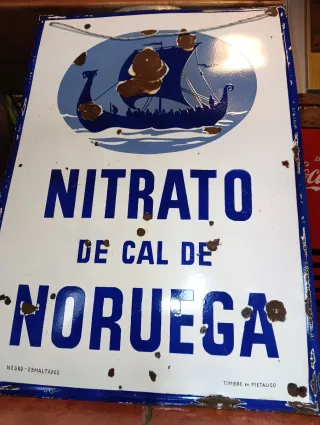 Cartel esmaltado Nitrato de Cal de Noruega