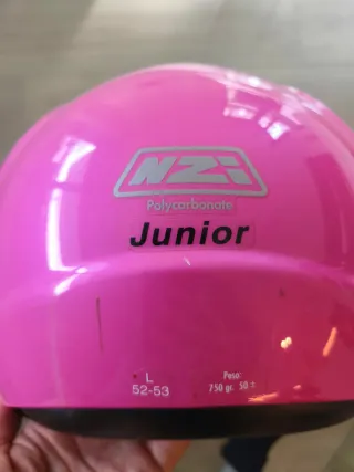 Casco de moto WZI rosa y negro