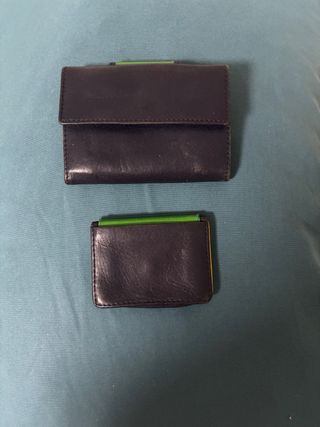 Cartera y monedero de piel multicolor