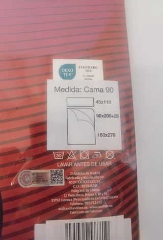 Juego Sábanas Cama 90cm Atlético Madrid