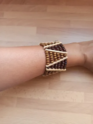 Pulsera africana cuentas madera