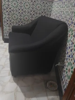 Sofá de 2 plazas negro