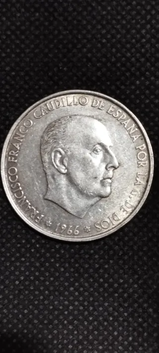 Moneda 100 Pesetas Plata Franco 1966