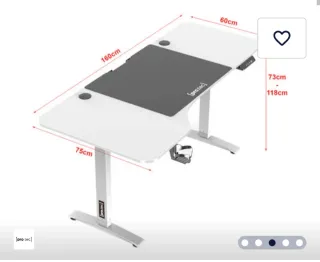 Escritorio Elevable Blanco y Negro