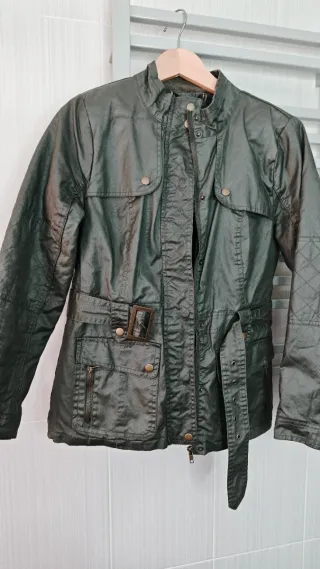 Parka verde militar mujer talla 40