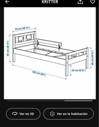 Cama infantil blanca con ovejas
