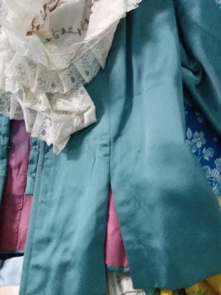 Vestido de fallera (adulta) dorado y verde azulado