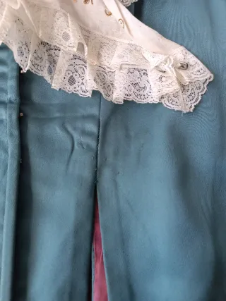 Vestido de fallera (adulta) dorado y verde azulado