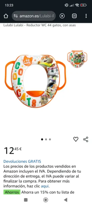 Adaptador WC Infantil 44 Gatti Nuevo