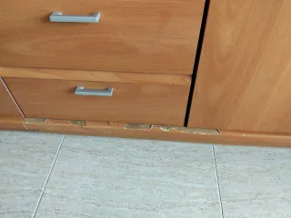 Mueble de salón modular madera y cristal