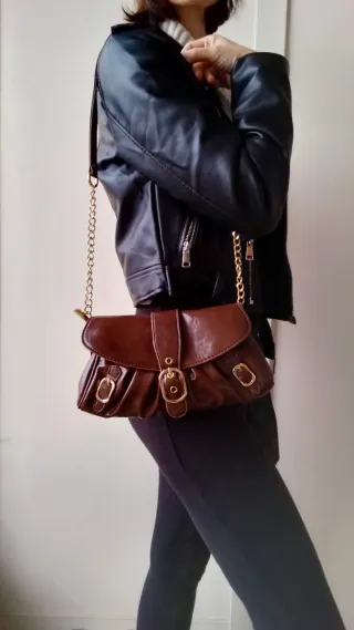 Borsa a spalla vintage marrone
