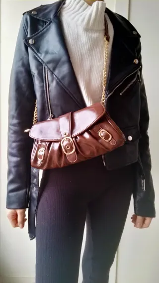 Borsa a spalla vintage marrone