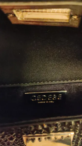 Bolso Gedebe pedrería negro y plata