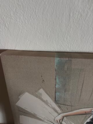 Cuadro bailarina beige y blanco