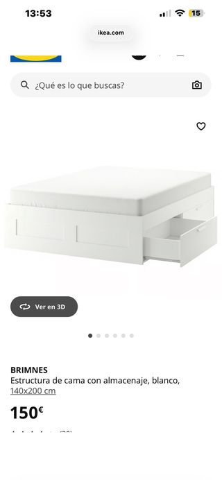 Cama + colchón y amplios cajones