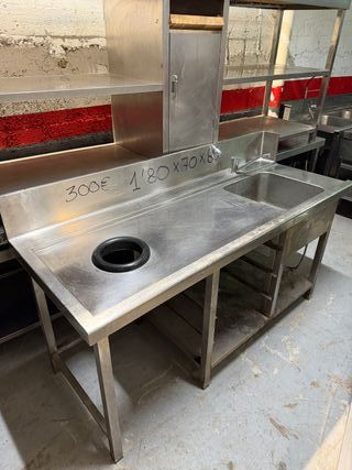 Fregadero Cocina Industrial 180x70x85cm