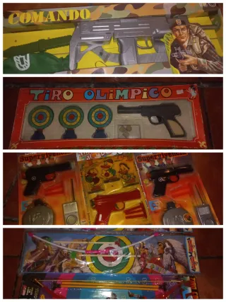 Lote Juguetes Antiguos: Pistolas y Arco