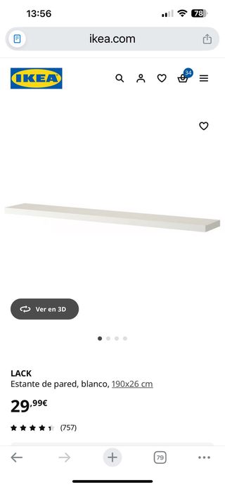 Lote 2 Librerías Lack IKEA Blanca 1.90m