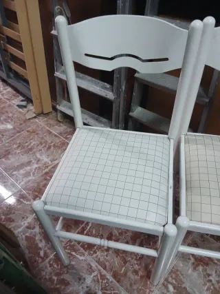 Juego sillas de cocina blancas
