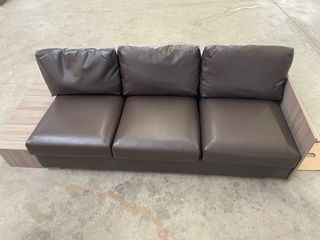 Sofá 3 plazas piel sintética marrón