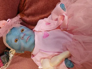 Muñeco Reborn Vinilo Avatar Bebé Azul