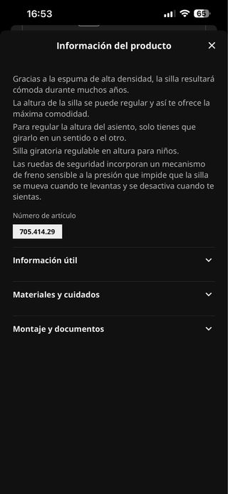 Silla de escritorio Ikea