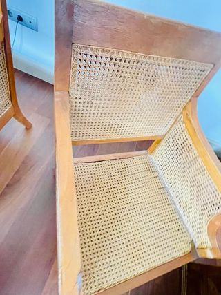 2 Butacas Becara Madera y Rattan