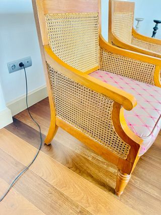 2 Butacas Becara Madera y Rattan