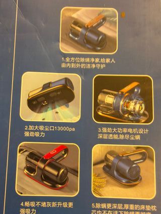 Cuifati Aspirador de Colchón Inteligente con Eliminación de ácaros, Potente Aspirador Inalámbrico de Mano para Alérgenos, Máquin