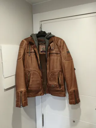 Cazadora Piel Marrón Talla M
