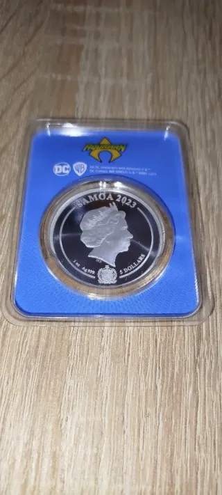Moneda Plata 999 DC Comics Aquaman