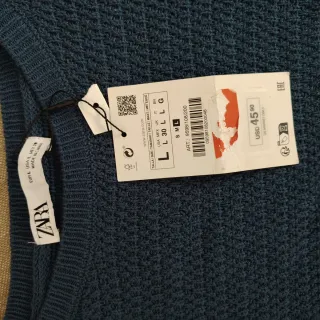 Jersey Zara azul talla L con botones