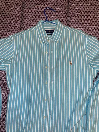 Camisa Polo Ralph Lauren Rayas Azul y Blanco