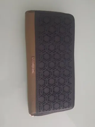 Monedero Desigual Marrón y Dorado