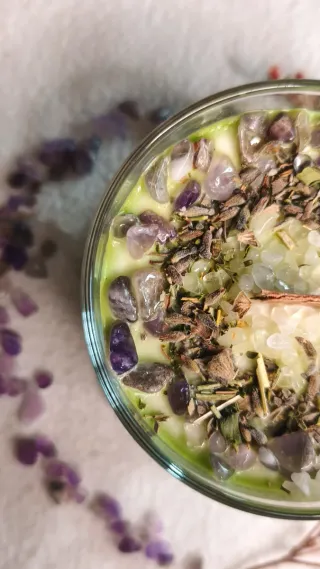 Vela de soja de Ruda Artesanal - Aire Puro y Calma