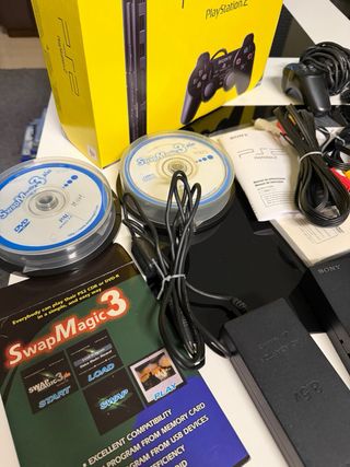 Playstation 2 Slim Nera completa, con scatola originale