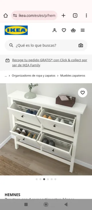 Zapatera IKEA HEMNES Blanca