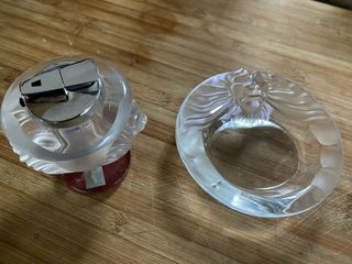 Lalique posacenere e accendino testa di leone