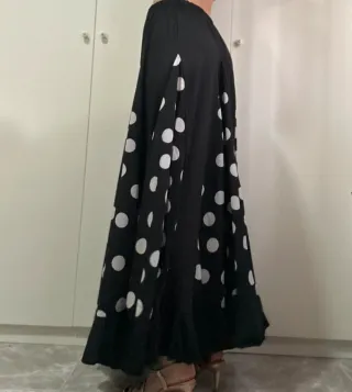 Falda flamenca negra lunares blancos