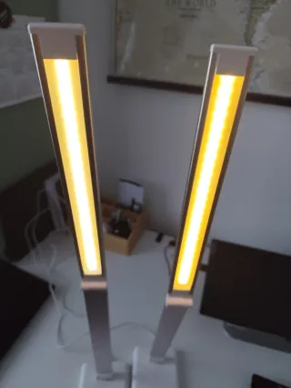 2x Lámpara de escritorio LED blanca