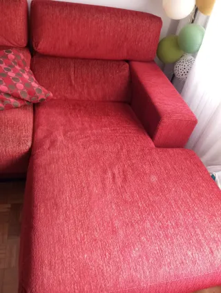 Divano chaise longue 4 posti rosso