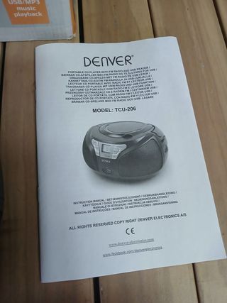 Denver TCU-206 CD/USB/FM/AUX Negro