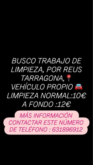 Busco trabajo de limpieza