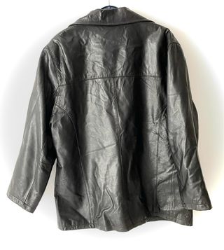 Chaqueta de cuero hombre negra
