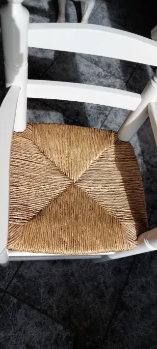 Silla alta madera y mimbre niños