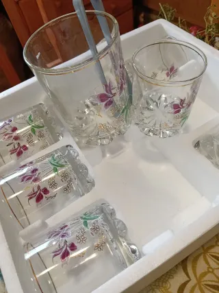 Cubitera con 6 vasos de cristal Para whiski