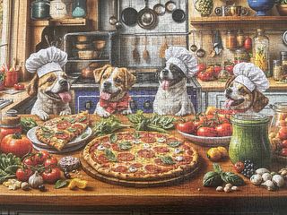 Puzzle 1000 piezas Cocina Perros Pizza